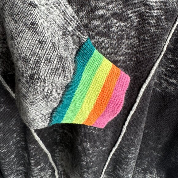 WISPR by Brodie Pullover Cropped Crewneck Sweater Rainbow Cuff Size Medium - Picture 4 of 9